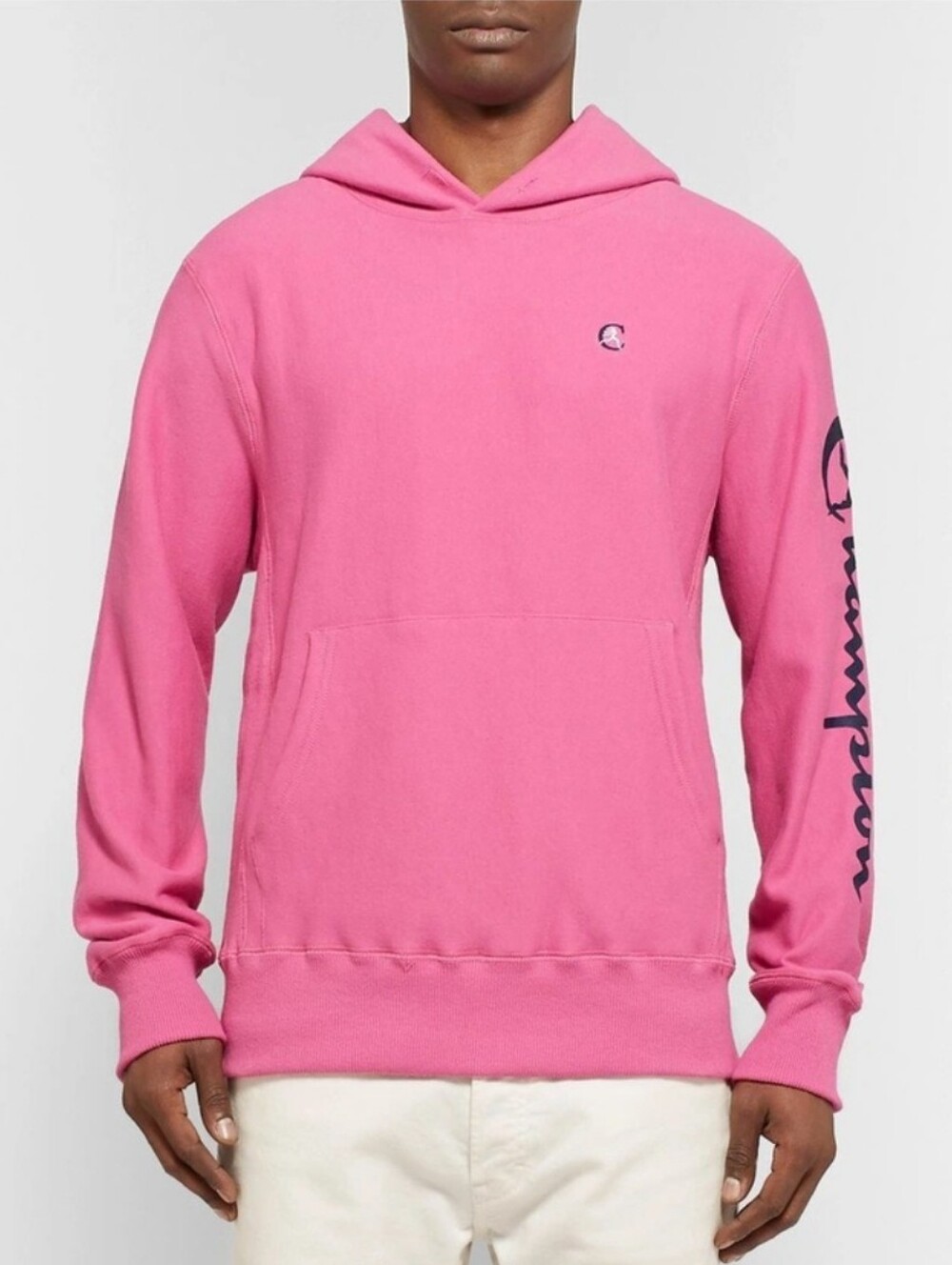 Todd Snyder + Champion Pink Logo Hoodie Size Medium Cotton Pullover Streetwear